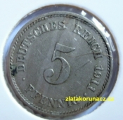 Německo - 5 Reich Pfennig 1911 E