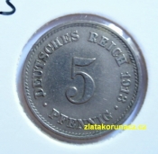 Německo - 5 Reich Pfennig 1913 E