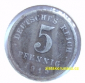 Německo - 5 Reich Pfennig 1915 A