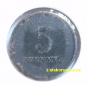 Německo - 5 Reich Pfennig 1916 D