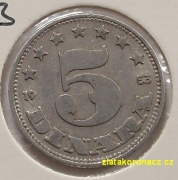 Jugoslávie - 5 dinar 1953