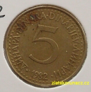 Jugoslávie - 5 dinar 1982