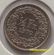 Švýcarsko - 1/2 frank 1972
