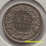 Švýcarsko - 1/2 frank 1979