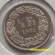 Švýcarsko - 1/2 frank 1981