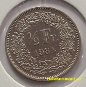 Švýcarsko - 1/2 frank 1984