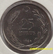 Turecko - 25 kurus 1964