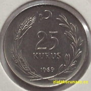 Turecko - 25 kurus 1969