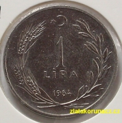 Turecko - 1 lira 1964