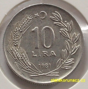 Turecko - 10 lira 1981