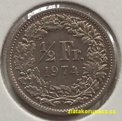 Švýcarsko - 1/2 frank 1974