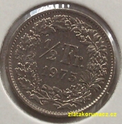 Švýcarsko - 1/2 frank 1975