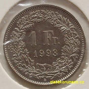 Švýcarsko - 1 frank 1993 B