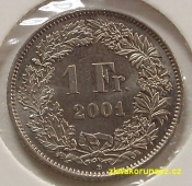 Švýcarsko - 1 frank 2001 B