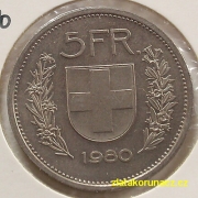 Švýcarsko - 5 frank 1980 