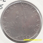 Vatikán - 100 lire 1955 XVII