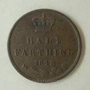 Anglie - 1/2 farthing 1843