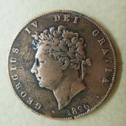 Anglie - 1/2 penny 1826