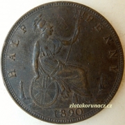 Anglie - 1/2 Penny 1890