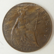 Anglie - 1/2 penny 1906