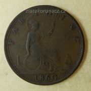 Anglie - 1 farthing 1860