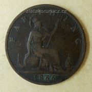 Anglie - 1 farthing 1866