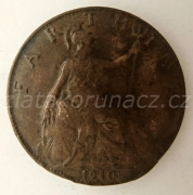 Anglie - 1 farthing 1910