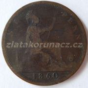 Anglie - 1 penny 1860