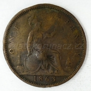 Anglie - 1 penny 1863