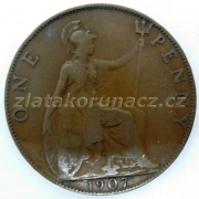 Anglie - 1 penny 1907