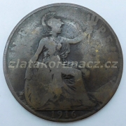 Anglie - 1 penny 1916
