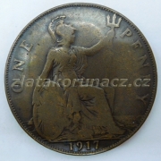 Anglie - 1 penny 1917