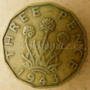 Anglie - 3 pence 1943
