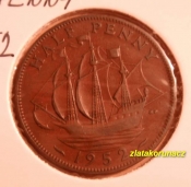 Anglie - 1/2 penny 1952 