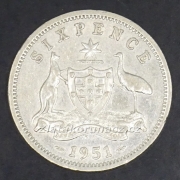 Austrálie - 6 pence 1951 PL