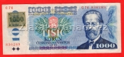 Česká republika - 1000 korun 1985 kolek C 76