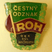 Čestný odznak ROH - OKR Důl Jan Šverma