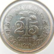 Ceylon - 25 cents 1919 B
