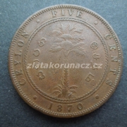 Ceylon - 5 cent 1870