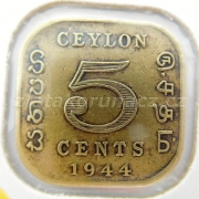 Ceylon - 5 cents 1944