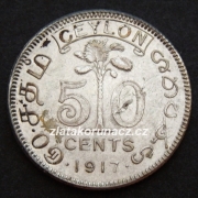 Ceylon - 50 cents 1917