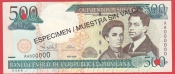 Dominikánská republika - 500 Pesos Oro 2000-MUSTR-Anulát!!!!!