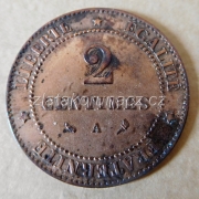 Francie - 2 centimes 1897 A