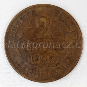 Francie - 2 centimes 1909