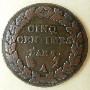Francie - 5 centimes L´AN 5 A