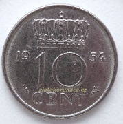 Holandsko - 10 cent 1954