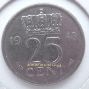 Holandsko - 25 cent 1948