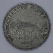 Indie - 1/4 rupee 1947 tečka