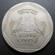 Indie - 1 rupee 1985 tečka