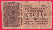 Itálie - 2 lire 1914-1918